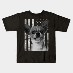 Urban Chihuahua American Flag Tee for Canine Couture Admirers Kids T-Shirt